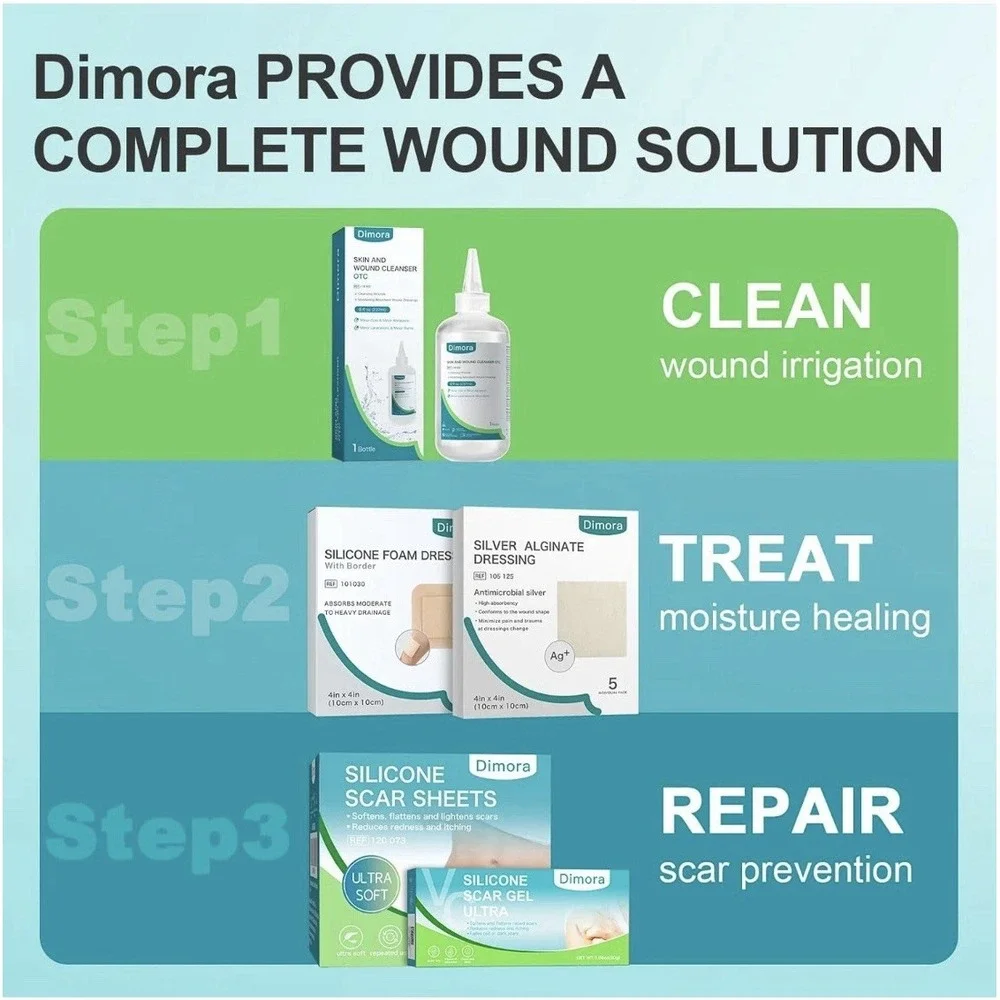 Dimora Transparent Film Dressing 50 Packs, Waterproof Adhesive Clear Bandages 4
